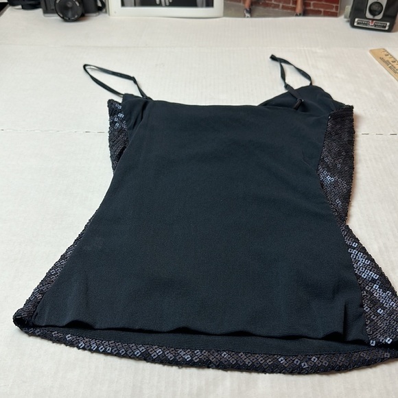 Sequin tank camisole top with mesh back - Picture 9 of 11